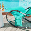 SoBuy OGS28-TB Chaise Longue Transat de Jardin Bascule avec Appui-tête Réglable et Pochette latérale