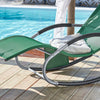 SoBuy OGS28-WDx2 Lot de 2 Chaise Longue Transat de Jardin Bascule avec Appui-tête Réglable et Pochette latérale