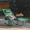 SoBuy OGS28-WDx2 Lot de 2 Chaise Longue Transat de Jardin Bascule avec Appui-tête Réglable et Pochette latérale