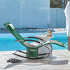 SoBuy OGS28-WDx2 Lot de 2 Chaise Longue Transat de Jardin Bascule avec Appui-tête Réglable et Pochette latérale