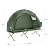 SoBuy OGS32-II-GR Tente de Camping 3 en 1 avec Lit de Camp et Moustiquaire – 1 Personne, L193×P160×H86 cm, Charge 114 kg, Gris