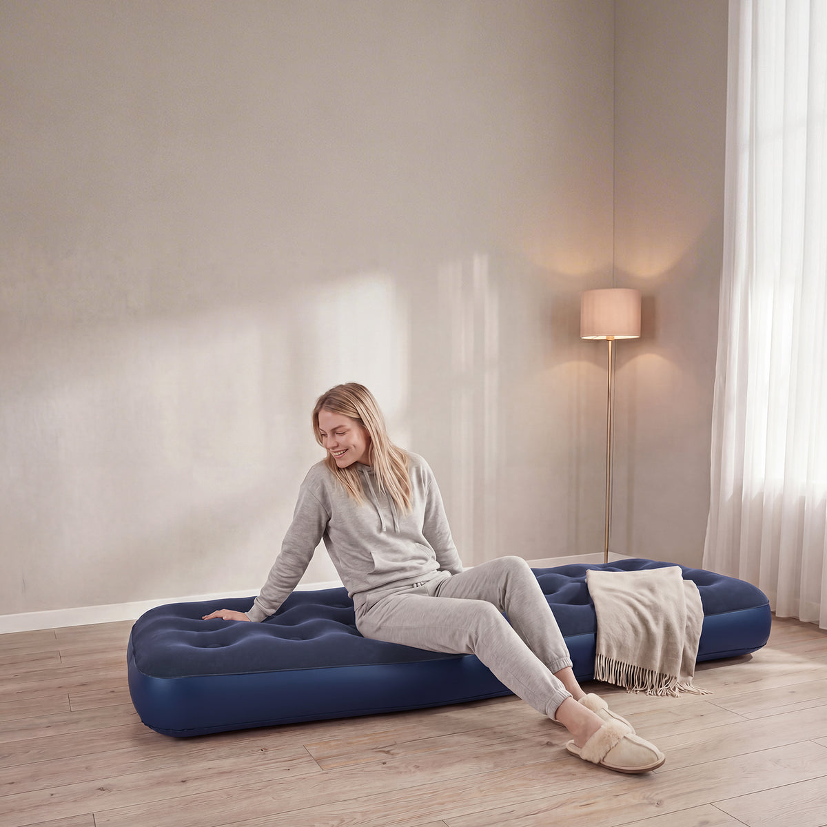 SoBuy Tente de Camping extérieure Tentes Double avec Crochet pour Lampe et Sacs de Rangement pour Chaussures Tente 3-en-1