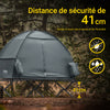 SoBuy OGS32-II-HG Tente de Camping 3 en 1 avec Lit de Camp et Moustiquaire – 1 Personne, L193×P160×H86 cm, Charge 114 kg, Kaki