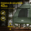 SoBuy OGS32-II-L-GR Tente de Camping 3 en 1 avec Lit de Camp et Moustiquaire – 2 Personnes, L193×P188×H145 cm, Charge 180 kg, Gris