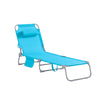 SoBuy OGS35-B Transat Jardin Extérieur Pliable Bain de Soleil avec Oreiller Chaise Longue Relax avec Poche Latérale Confortab