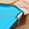 SoBuy OGS35-B Transat de Jardin Pliable avec Oreiller et Poche Latérale, Chaise Longue Relax, Confortable, Design Fonctionnel – L155×P56×H81 cm, Bleu Ciel