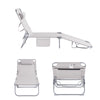 SoBuy OGS35-MIx2 Lot de 2 Transats de Jardin Pliable avec Oreiller et Poche Latérale, Chaise Longue Relax, Design Fonctionnel – L155×P56×H81 cm, Beige