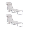 SoBuy OGS35-MIx2Lot de 2 Transat Jardin Extérieur Pliable Bain de Soleil avec Oreiller Chaise Longue Relax avec Poche Latéral