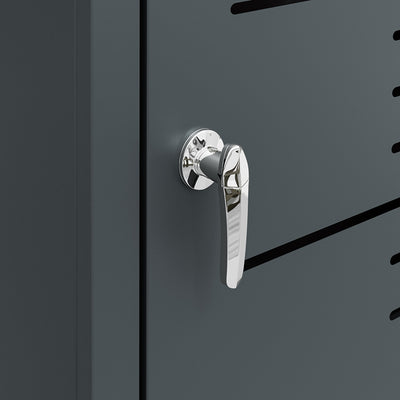 SoBuy OGS63-DG Cache-Poubelle Extérieur 240 L à Couvercle Hydraulique – Armoire Métallique Verrouillable, Amortisseurs – 69×80×116 cm, Anthracite