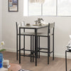 SoBuy OGT03-HG Ensemble Table Haute + 2 Tabourets – Table 87 cm, Tabourets Rangeables, Style Industriel Bois et Métal Noir