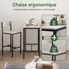 SoBuy OGT03-HG Ensemble Table Haute + 2 Tabourets – Table 87 cm, Tabourets Rangeables, Style Industriel Bois et Métal Noir