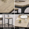 SoBuy OGT03-N Ensemble Table Haute avec 1 Table et 2 Tabourets, Format Gain de Place, Format Compact, Style Industriel, Usage Quotidien – Bois + Métal, Naturel