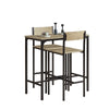 SoBuy OGT03-N Ensemble Table Haute de Cuisine 87 cm avec 2 tabourets de Bar – Meuble Bar Compact Mange Debout pour Petit Espa