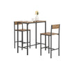 SoBuy OGT03-XL Table Haute avec 2 Tabourets de Bar – 100 cm, Tabourets Rangeables, Style Industriel