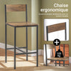 SoBuy OGT03-XL Table Haute avec 2 Tabourets de Bar – 100 cm, Tabourets Rangeables, Style Industriel