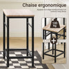 SoBuy OGT10-N Ensemble Table Haute + 2 Tabourets avec Repose-Pieds – L80 × P50 × H87 cm, Naturel