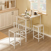 SoBuy OGT11-WN Table Haute avec 4 Tabourets – Mange-Debout Industriel 100×60 cm, Blanc/Naturel