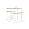 SoBuy OGT15-WN Table Haute Mange Debout avec 4 Tabourets Ensemble Table Bar Cuisine Gain de Place pour Petit Espace Table Man