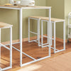 SoBuy OGT15-WN Ensemble Table Haute avec 1 Table et 4 Tabourets, Format Gain de Place, Format Compact, Design Fonctionnel – L100×P60×H96 cm, Blanc et Naturel