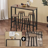 SoBuy OGT22-SCH Ensemble Table Haute et 4 Tabourets de Bar avec Repose-Pieds – L120×P40×H100 cm, Tabouret 150 kg, MDF + Acier Noir