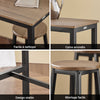 SoBuy OGT22-SCH Ensemble Table Haute et 4 Tabourets de Bar avec Repose-Pieds – L120×P40×H100 cm, Tabouret 150 kg, MDF + Acier Noir