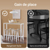 SoBuy OGT22-WN Ensemble Table de Bar + 4 Tabourets – Table Haute 120 cm, Repose-Pieds, Tabourets Rangeables, Blanc