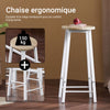 SoBuy OGT22-WN Ensemble Table de Bar + 4 Tabourets – Table Haute 120 cm, Repose-Pieds, Tabourets Rangeables, Blanc