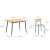 SoBuy OGT52-N Ensemble Table à Manger 5 Pièces avec 4 Chaises Rembourrées et Cadre Acier – Table L110×P70×H76 cm, Charge 150 kg/Chaise, Naturel