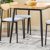 SoBuy OGT52-N Ensemble Table à Manger 5 Pièces avec 4 Chaises Rembourrées et Cadre Acier – Table L110×P70×H76 cm, Charge 150 kg/Chaise, Naturel