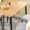 SoBuy OGT52-N Ensemble Table à Manger 5 Pièces avec 4 Chaises Rembourrées et Cadre Acier – Table L110×P70×H76 cm, Charge 150 kg/Chaise, Naturel