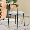 SoBuy OGT52-N Ensemble Table à Manger 5 Pièces avec 4 Chaises Rembourrées et Cadre Acier – Table L110×P70×H76 cm, Charge 150 kg/Chaise, Naturel
