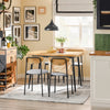 SoBuy OGT52-N Ensemble Table à Manger 5 Pièces avec 4 Chaises Rembourrées et Cadre Acier – Table L110×P70×H76 cm, Charge 150 kg/Chaise, Naturel