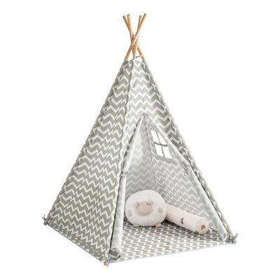 SoBuy OSS03 Tipi Enfant Tente pour Enfant avec Tapis De Sol Indian Teepee Tente de Jeu pour Enfants avec Tapis De Sol 1 Porte