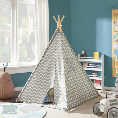 SoBuy OSS03 Tipi Enfant Tente pour Enfant avec Tapis De Sol Indian Teepee Tente de Jeu pour Enfants avec Tapis De Sol 1 Porte 1 Fenêtre Maison de Jeu