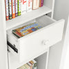 SoBuy STR10-W Meuble Colonne de Salle de Bain Armoire de Rangement Placard de Rangement Armoire sur Pied avec 2 Portes et 2 Tiroirs Blanc 33x24x188cm