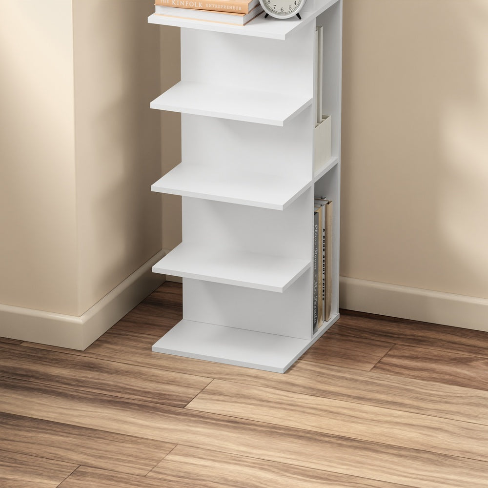 SoBuy STR14-W Étagère Murale Blanche 5 Niveaux – Bibliothèque de Rangement à 5 Plateaux pour Bureau et Salon – 30×32,5×110,5 cm, Charge 45 kg