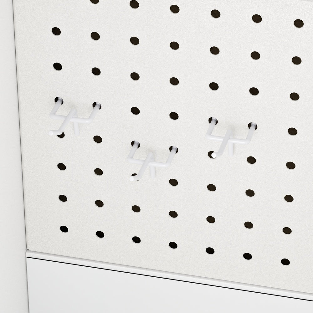 SoBuy STR16-W Armoire Murale Suspendue Blanche – Étagère Murale avec Panneau Perforé et Tableau Blanc pour Entrée, Bureau et Chambre – 70×25,1×70,2 cm, Charge 27 kg