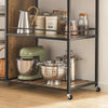 SoBuy SVW18-II-F Desserte de Cuisine à Roulettes, 3 Étagères Réglables, Barrières Anti-chute et Cadre Métallique – Style Industriel, 110×45×92 cm