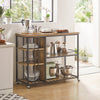 SoBuy SVW18-II-F Desserte de Cuisine à Roulettes, 3 Étagères Réglables, Barrières Anti-chute et Cadre Métallique – Style Industriel, 110×45×92 cm