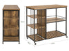 SoBuy SVW18-II-F Desserte de Cuisine à Roulettes, 3 Étagères Réglables, Barrières Anti-chute et Cadre Métallique – Style Industriel, 110×45×92 cm