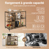 SoBuy SVW18-II-F Desserte de Cuisine à Roulettes, 3 Étagères Réglables, Barrières Anti-chute et Cadre Métallique – Style Industriel, 110×45×92 cm