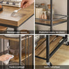SoBuy SVW18-II-F Desserte de Cuisine à Roulettes, 3 Étagères Réglables, Barrières Anti-chute et Cadre Métallique – Style Industriel, 110×45×92 cm