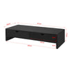 SoBuy BBF02-SCH Support Écran PC Rehausseur Ecran PC Bureau avec 2 Tiroirs et Rangement Support Moniteur Universel pour Ordinateur Portable ou Écran Noir 47x18x11cm