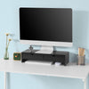 SoBuy BBF02-SCH Support Écran PC Rehausseur Ecran PC Bureau avec 2 Tiroirs et Rangement Support Moniteur Universel pour Ordinateur Portable ou Écran Noir 47x18x11cm