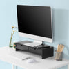 SoBuy BBF02-SCH Support Écran PC Rehausseur Ecran PC Bureau avec 2 Tiroirs et Rangement Support Moniteur Universel pour Ordinateur Portable ou Écran Noir 47x18x11cm