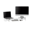 SoBuy BBF04-W Rehausseur Écran PC Bureau avec 2 Tiroirs Support Écran PC Rehausseur Ordinateur Portable Support Moniteur Régl