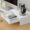 SoBuy BBF04-W Rehausseur Écran PC Bureau avec 2 Tiroirs Support Écran PC Rehausseur Ordinateur Portable Support Moniteur Réglable Blanc 60–107x22x11cm