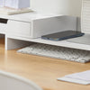 SoBuy BBF04-W Rehausseur Écran PC Bureau avec 2 Tiroirs Support Écran PC Rehausseur Ordinateur Portable Support Moniteur Réglable Blanc 60–107x22x11cm