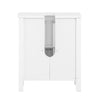 SoBuy BZR35-W Meuble sous Lavabo Salle de Bain Meuble Lavabo avec 2 Portes et Étagère Petit Meuble Salle de Bain avec Panneaux en Treillis pour Vasque ou Lavabo Blanc 50x60x33 cm