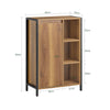 SoBuy BZR65-PF Meuble Salle de Bain avec Panier à Linge Amovible et 3 Étagères Ouvertes – L60×P30×H90 cm, Charge 40 kg, Bois-Métal Beige